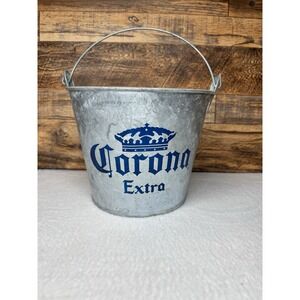 Corona Extra Beer Ice Bucket 5 Qt. Galvanized Metal Party Bucket Vintage